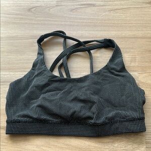 LULULEMON Black Ribbed Racerback Sports Bra
